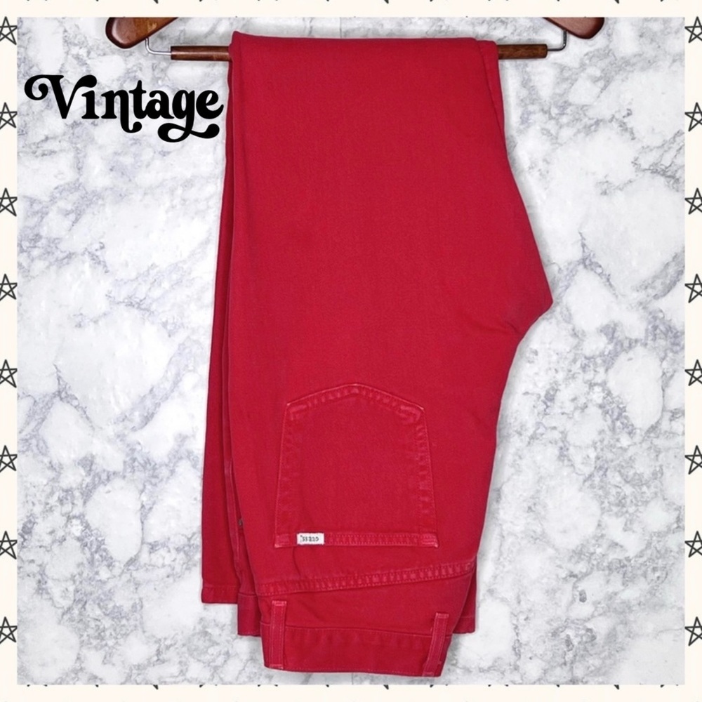 Guess 90s Red High Rise Canvas Jeans Made In USA Women’s 32 - Picture 13 of 13